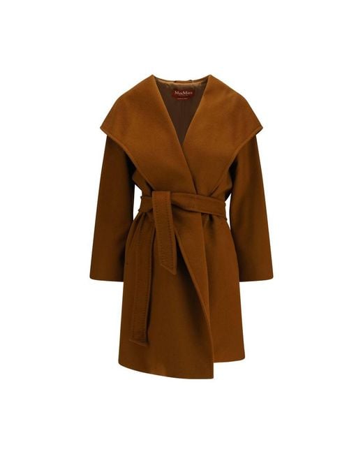 Max Mara Brown Wool Oves Aries Coat