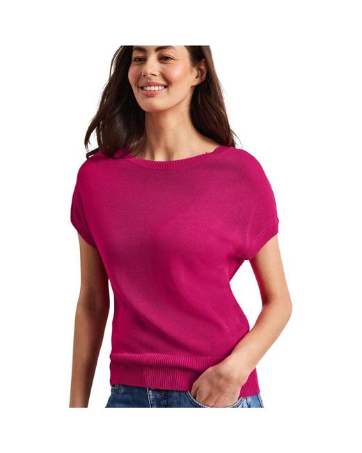Street One Red Pink Viscose Sleeveles Sweater