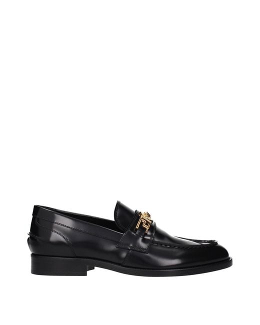 Versace Black Leather Slip for men
