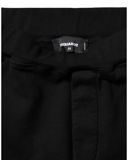 DSquared² Black Red Cotton Straight Fit Jogger Pants for men