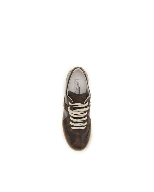 Maison Margiela Brown Calf Leather Bos Taurus Low Top Sneakers for men