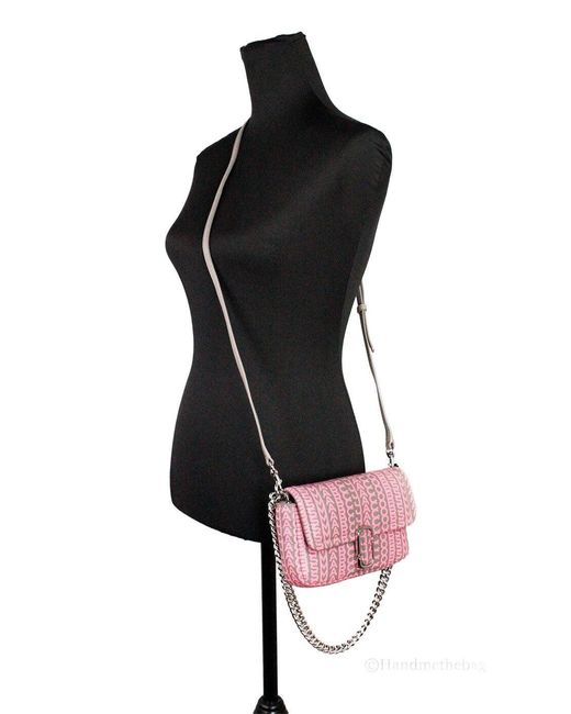 Marc Jacobs Pink Neon The Monogram Leather J Mini Shoulder Bag Crossbody