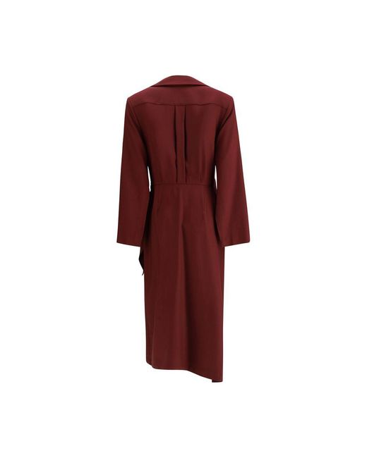 Crida Milano Red Como Dress In Crêpe De Chine