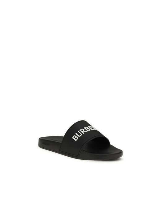 Burberry Black Rubber Slippers