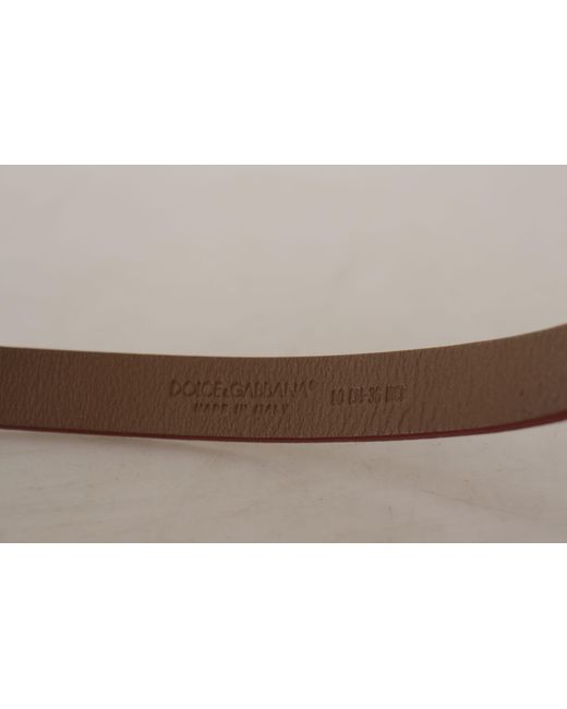 Dolce & Gabbana Brown Chic Suede Belt With Logo Engraved Buckle