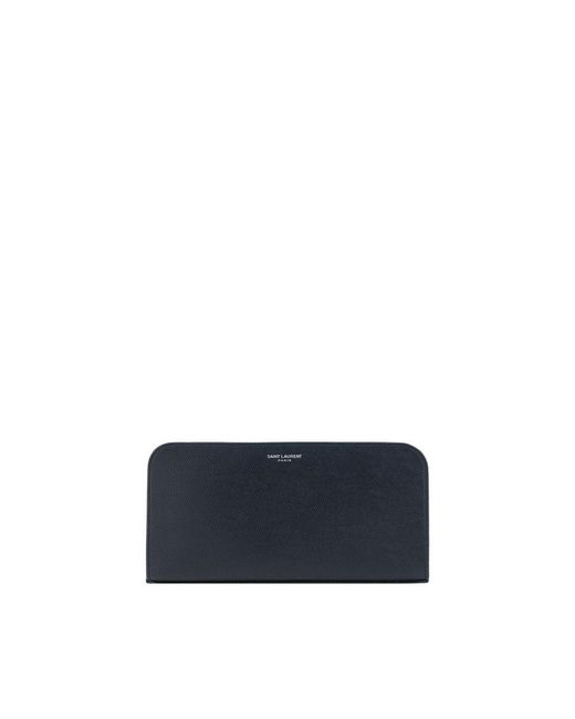 Saint Laurent Blue Calf Leather Bos Taurus Wallet for men