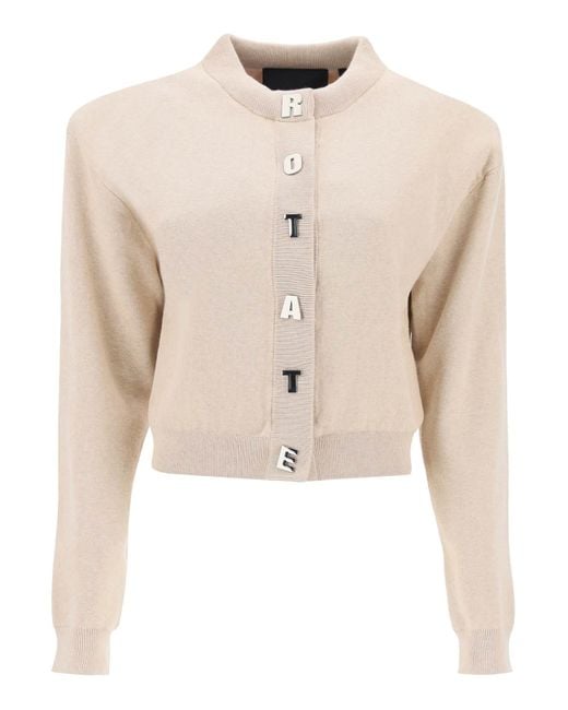 ROTATE BIRGER CHRISTENSEN Natural Structured Knit Cardigan