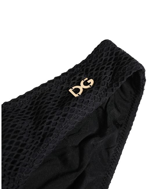 Dolce & Gabbana Black Nylon Dg Logo Plaque Regular Brief Underwear Elastane Clothing