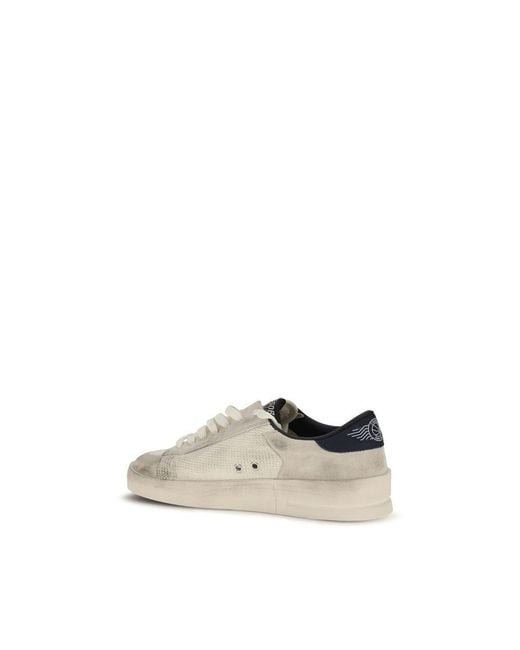 Golden Goose Deluxe Brand White Beige Calf Leather Bos Taurus Athletic Sneakers for men
