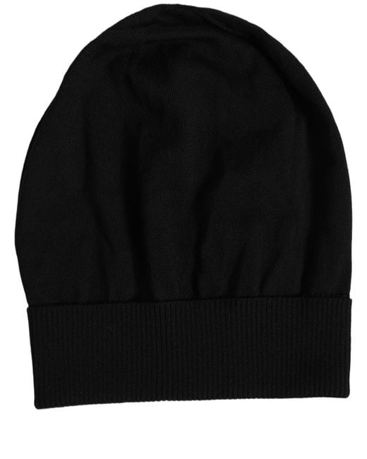 Dolce & Gabbana Men Black Wool Knitted Winter Beanie Capello One Hat for men