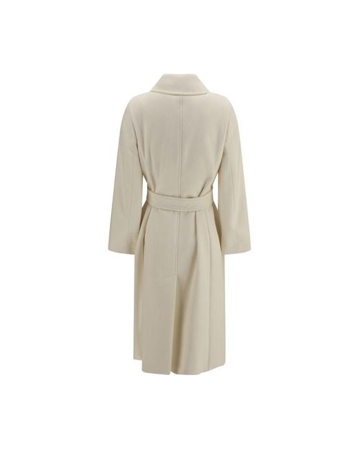 Max Mara Natural White Wool Oves Aries Coat