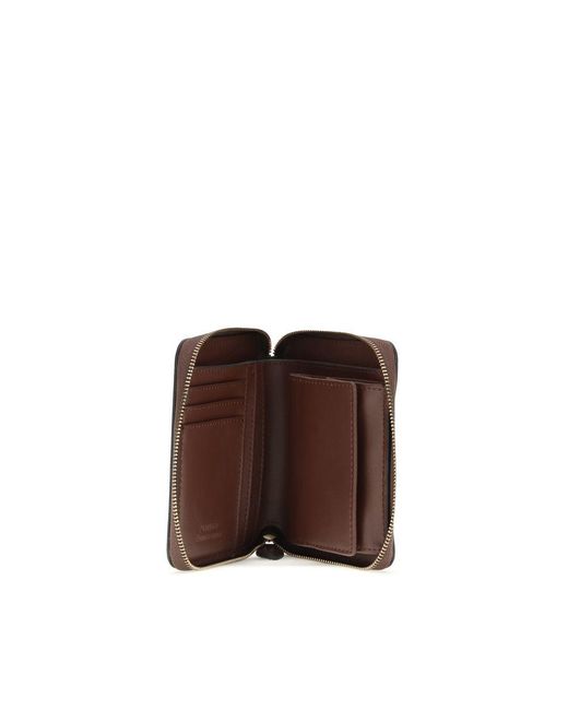 Pinko Brown Calf Leather Bos Taurus Wallet