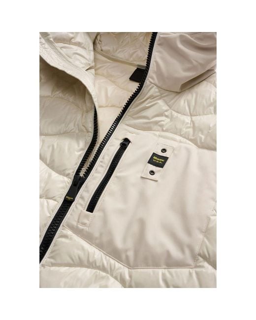 Blauer Gray White Polyamide Shell Jacket for men