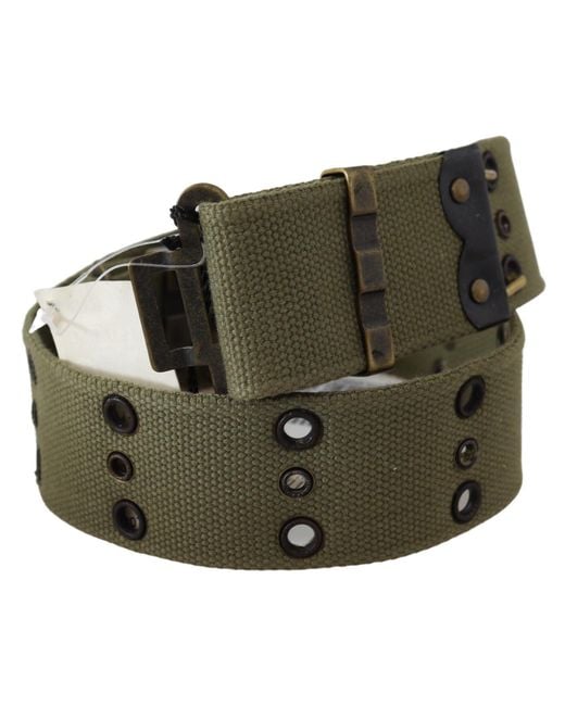 Ermanno Scervino Green Chic Army Cotton Waist Belt