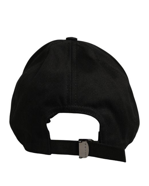 Dolce & Gabbana Men Black Cotton Baseball Capello 6 Panels Hat for men