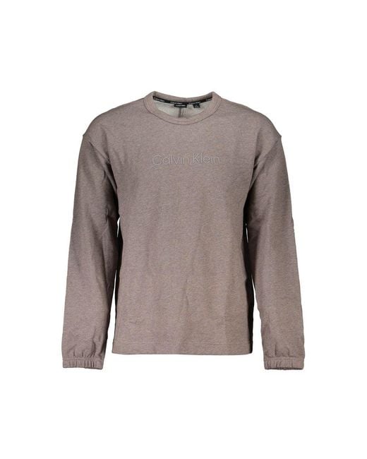 Calvin Klein Brown Chic Brushed Logo Sweatshirt for men