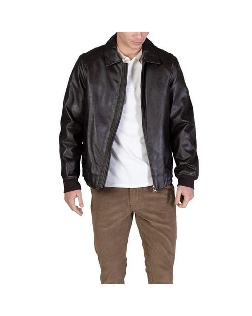 Guess Black Brown Polyethylene Bomber for men