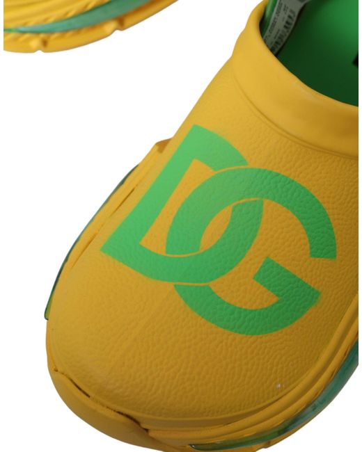 Dolce & Gabbana Yellow Rubber Clogs Slippers Shoes for men