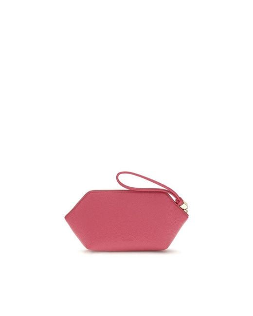 Ganni Pink Multicolor Recycled Polyester Clutch Bag