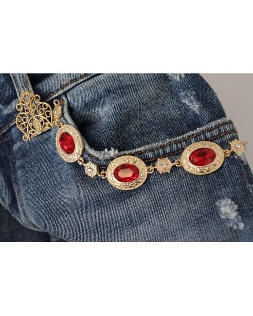 Dolce & Gabbana Blue High Waist Skinny Designer Jeans
