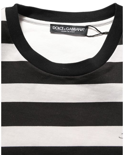 Dolce & Gabbana Black Stripes Cotton Sleeveless T-Shirt for men
