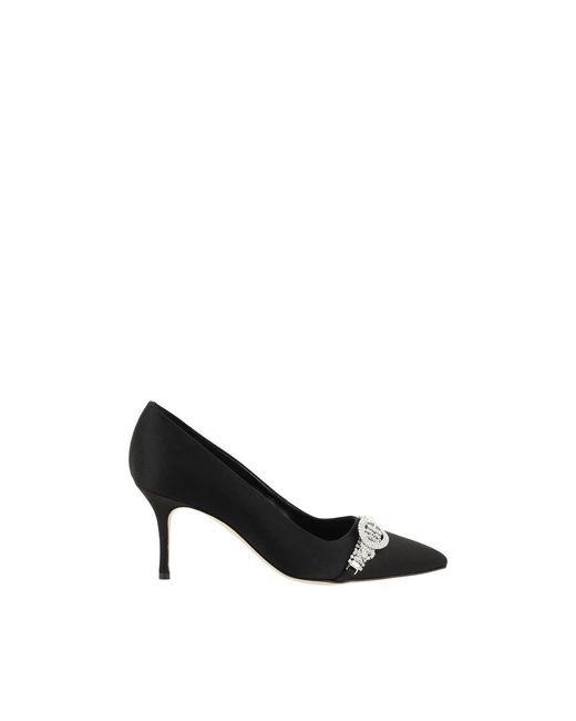 Manolo Blahnik Black Asapump Satin Pumps for men