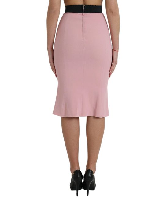 Dolce & Gabbana Pink Elegant High Waist Pencil Skirt