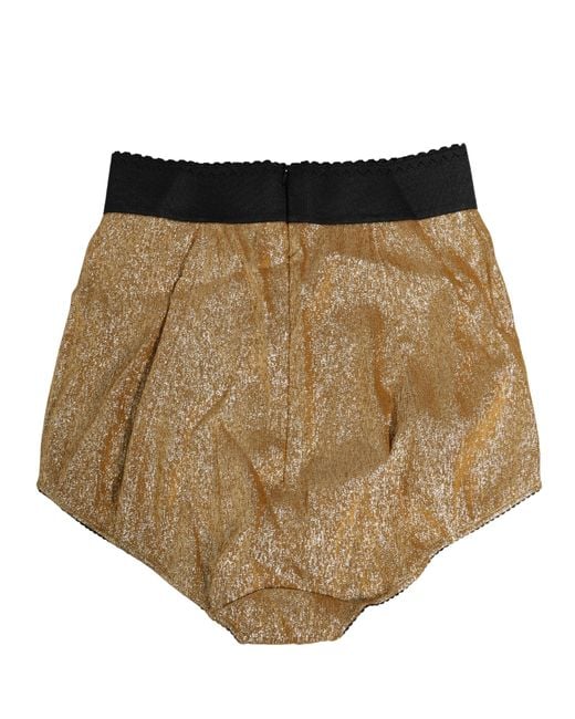 Dolce & Gabbana Natural Gold Silk Blend High Waist Girdle Panty Underwear