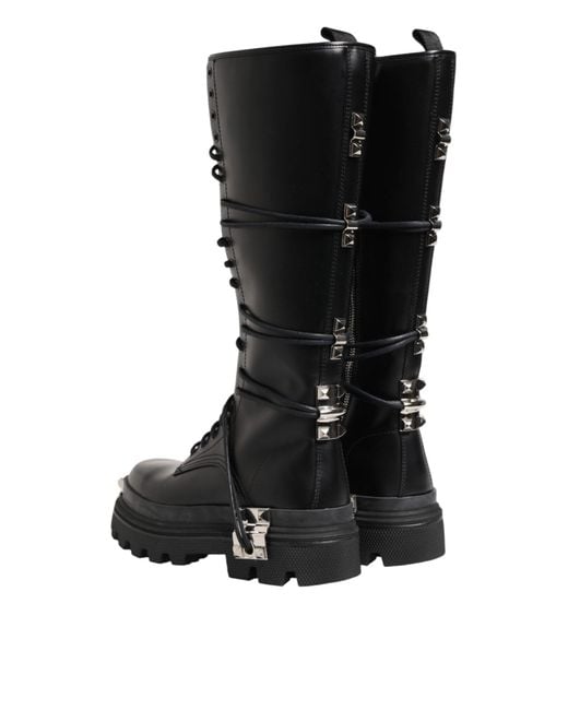 Dolce & Gabbana Black Lace-Up Boots for men