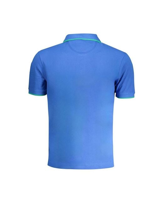 La Martina Blue Cotton Polo Shirt for men