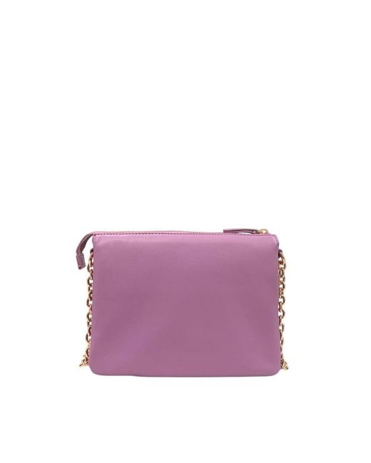 Twinset Purple Faux Leather Crossbody Bag