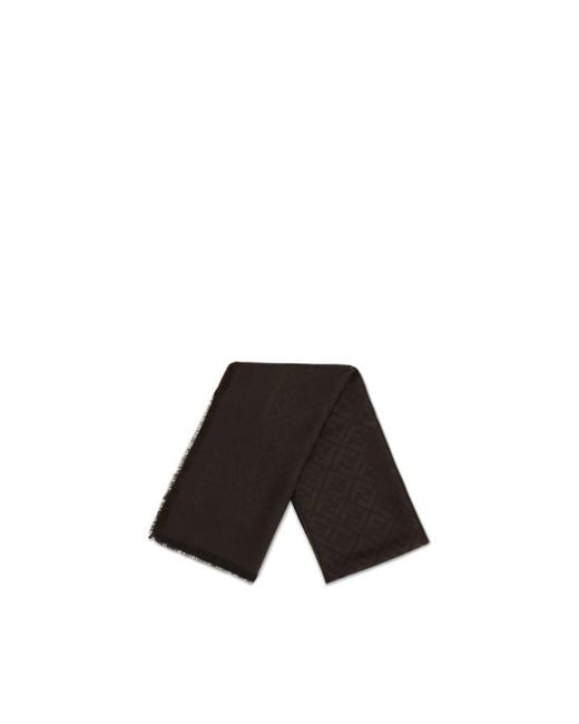 Fendi Black Silk Ff Shawl