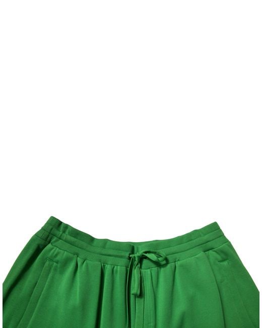 Dolce & Gabbana Green Cotton Blend Bermuda Shorts for men