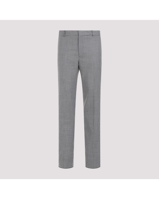 Alexander McQueen Gray Black White Wool Pants for men