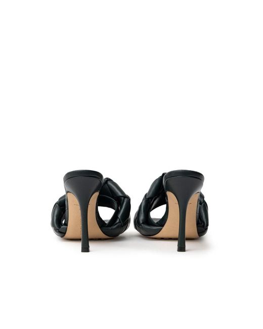 Bottega Veneta Quilted Leather Lido Mules 90 in Black Lyst