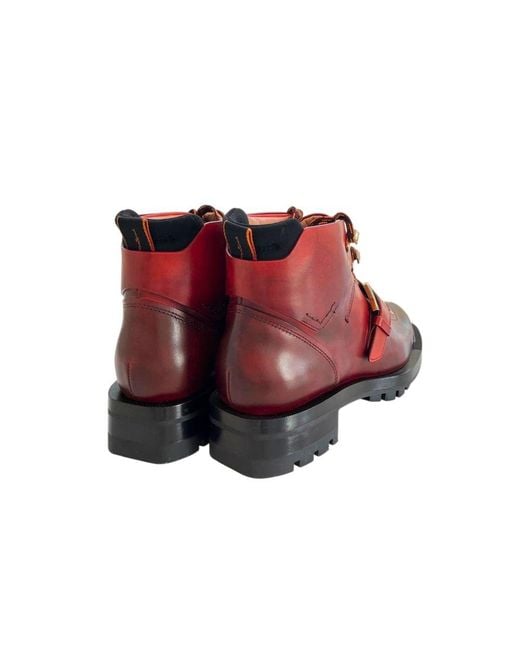 Santoni Red Leather Boot