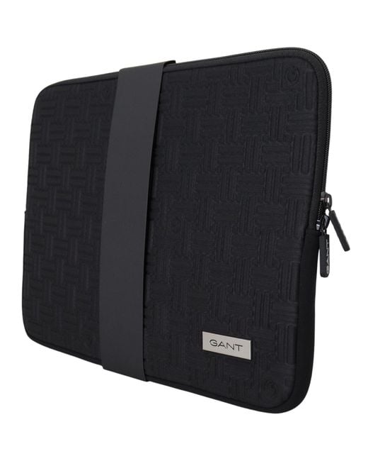 Gant Black Sleek Neoprene Laptop Sleeve for men