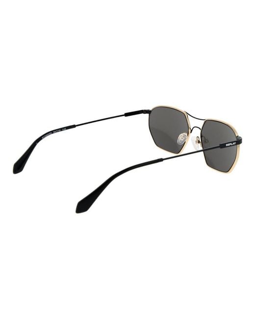 Replay Black Metal Sunglasses for men