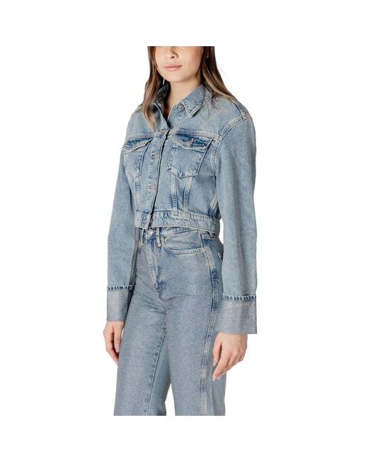 ONLY Blue Organic Cotton Jackets & Coat