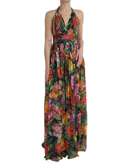 Dolce & Gabbana Multicolor Chic Floral Maxi Slip Dres