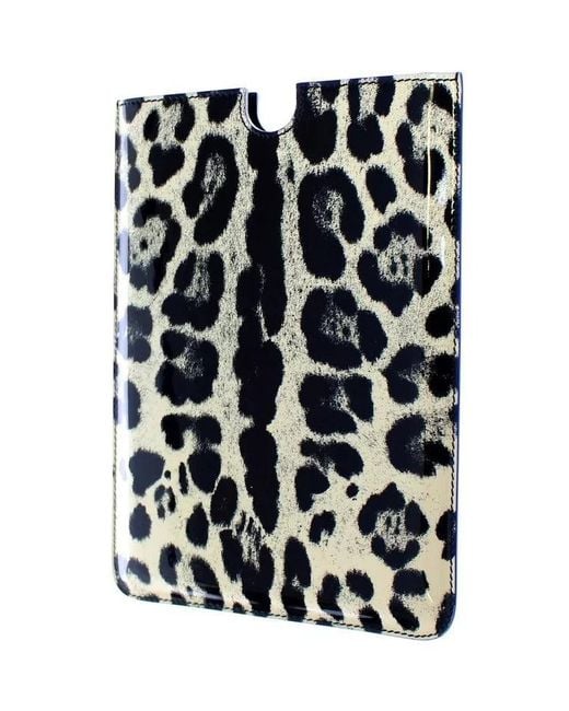 Dolce & Gabbana Blue Leopard Pattern Leather Ebook Cover Tablet Case