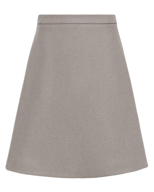 AMI Gray Knitted Midi Skirt