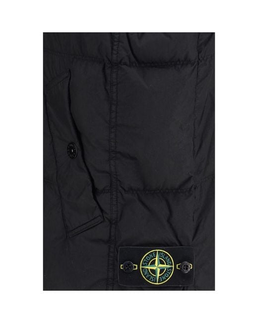 Stone Island Blue Black Goose Down Sleeveless Jacket for men