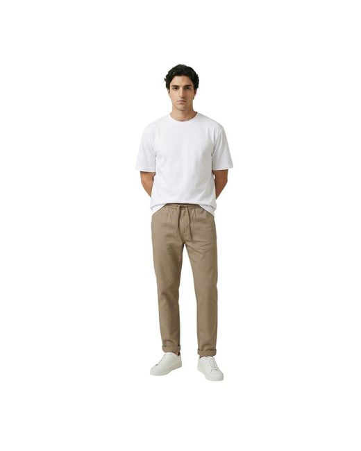 Gianni Lupo Natural Polyester Casual Pants for men
