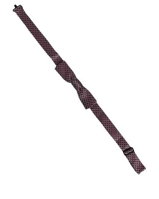 Dolce & Gabbana Purple Blue Burgundy Woven Adjustable Neck Papillon Bow Tie for men