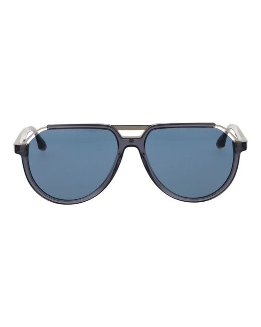 Trussardi Blue Gray Acetate & Stainless Steel Sunglasses for men