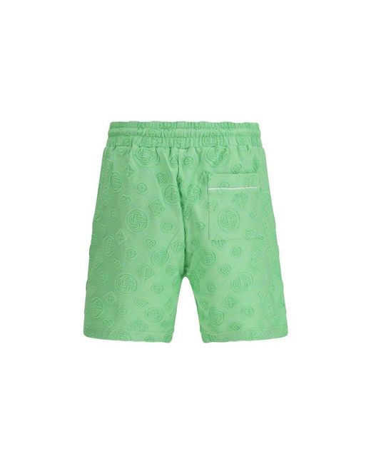 Casablanca Green Bicolor Cotton Bermuda Shorts for men
