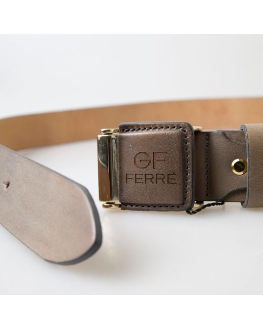Gianfranco Ferré Black Leather Fashion Logo Buckle Waist Belt