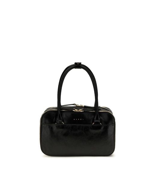 Marni Black Calf Leather Bos Taurus Handbag