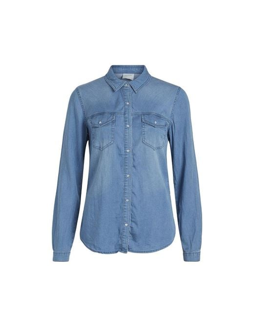 VILA CLOTHES Blue Cotton Sweater